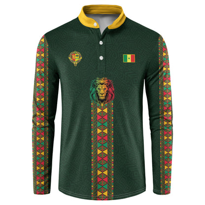 Custom Senegal 2026 World Football Button Sweatshirt Lions of Teranga Go Champions