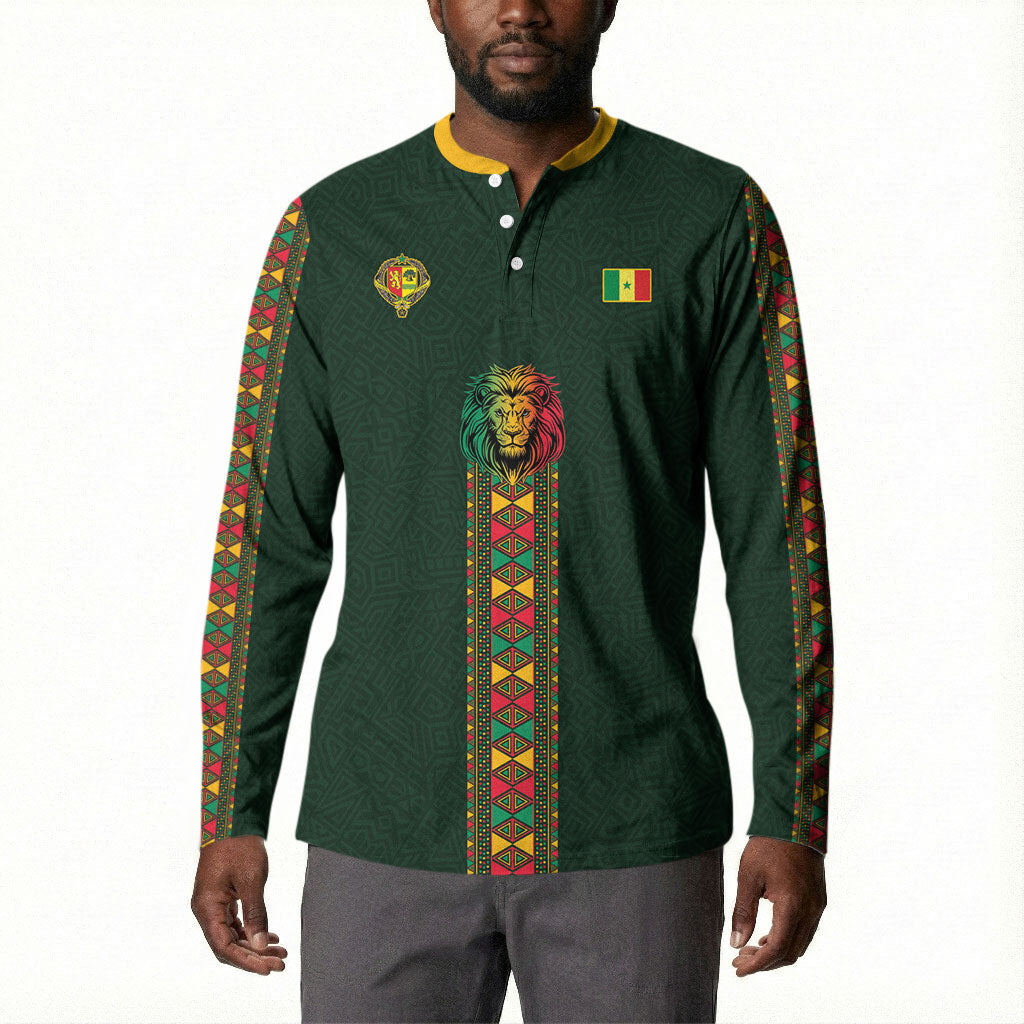 Custom Senegal 2026 World Football Button Sweatshirt Lions of Teranga Go Champions