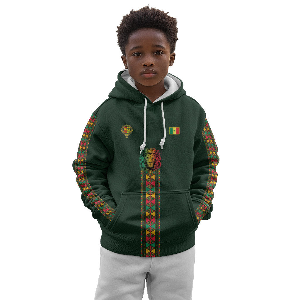 Custom Senegal 2026 World Football Kid Hoodie Lions of Teranga Go Champions
