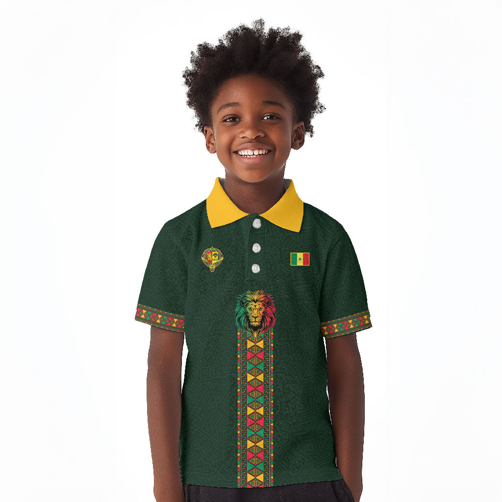 Custom Senegal 2026 World Football Kid Polo Shirt Lions of Teranga Go Champions