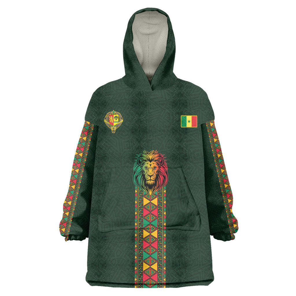Custom Senegal 2026 World Football Kid Wearable Blanket Hoodie Lions of Teranga Go Champions