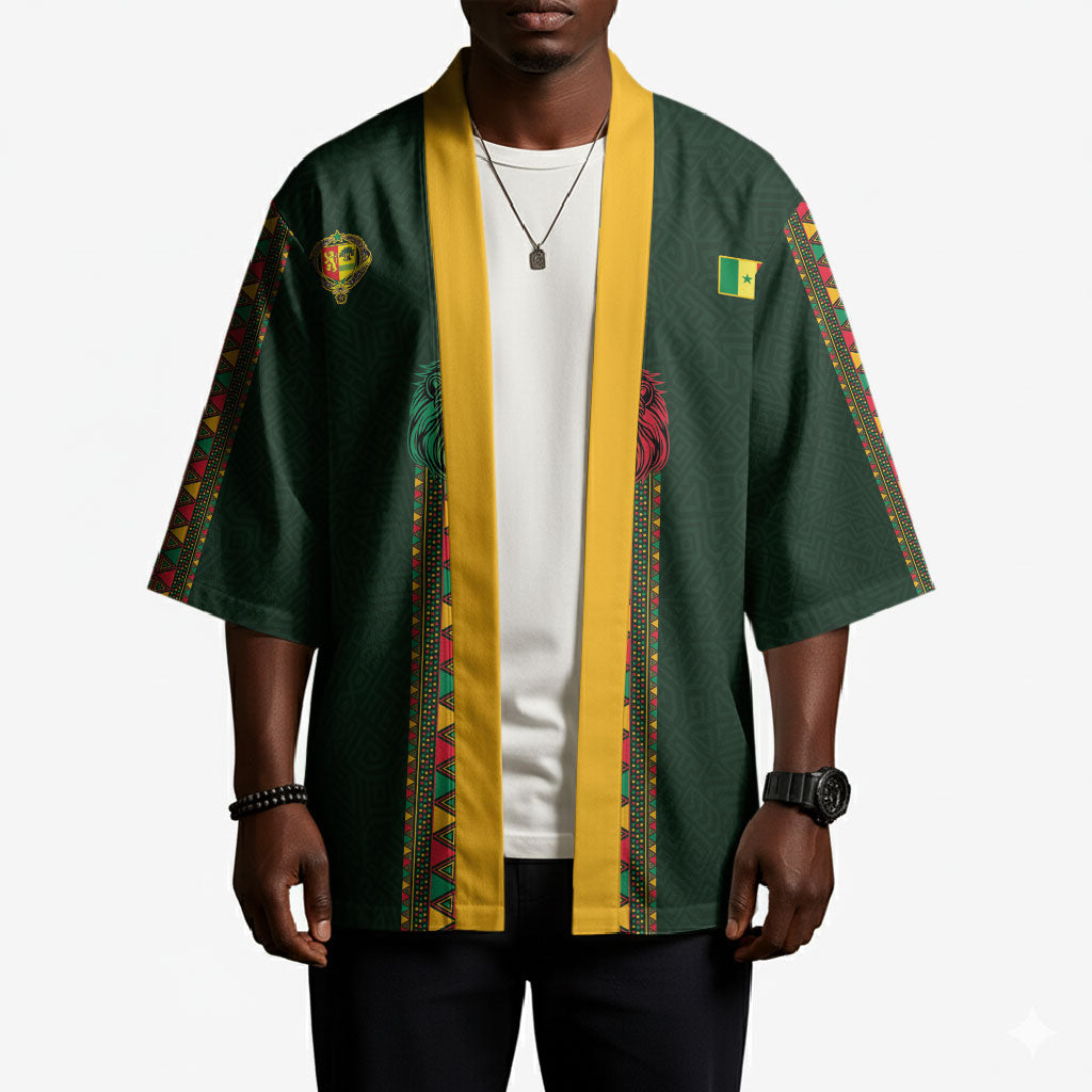 Custom Senegal 2026 World Football Kimono Lions of Teranga Go Champions
