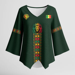 Custom Senegal 2026 World Football Kimono Sleeve Blouse Lions of Teranga Go Champions