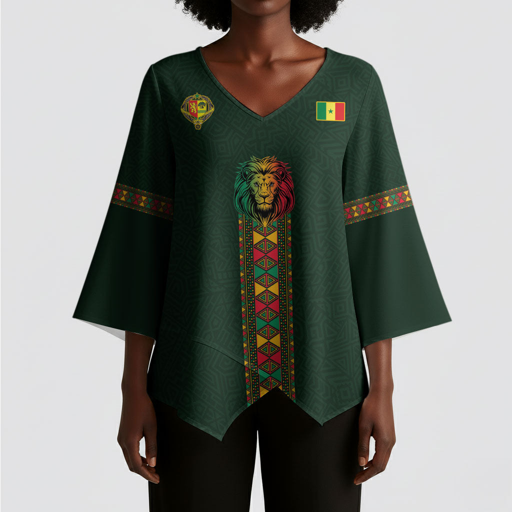 Custom Senegal 2026 World Football Kimono Sleeve Blouse Lions of Teranga Go Champions