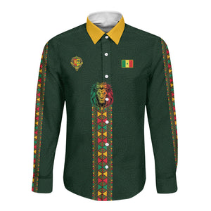 Custom Senegal 2026 World Football Long Sleeve Button Shirt Lions of Teranga Go Champions