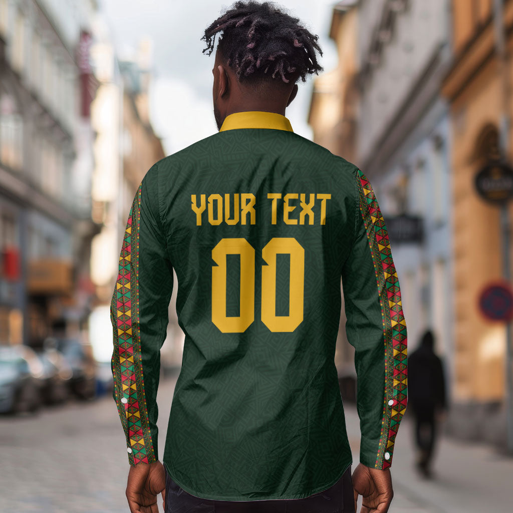 Custom Senegal 2026 World Football Long Sleeve Button Shirt Lions of Teranga Go Champions
