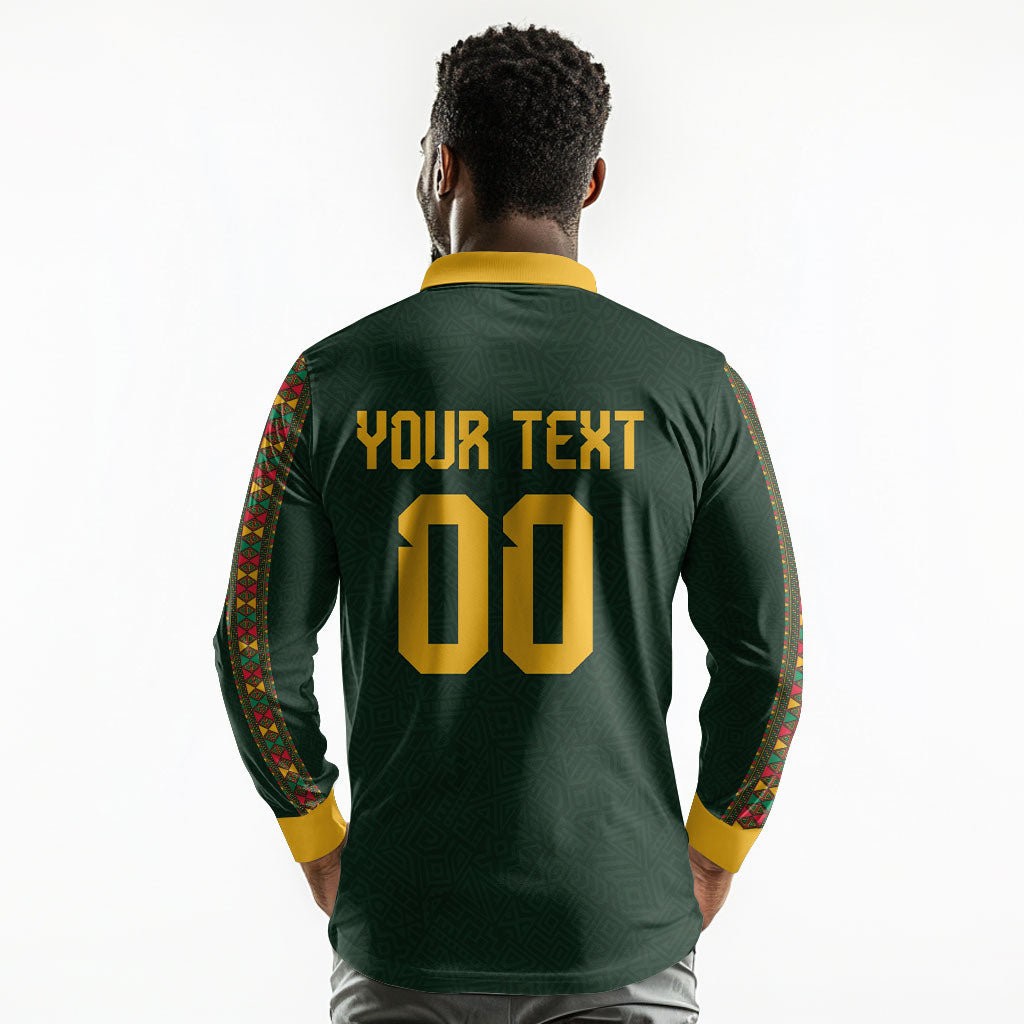 Custom Senegal 2026 World Football Long Sleeve Polo Shirt Lions of Teranga Go Champions