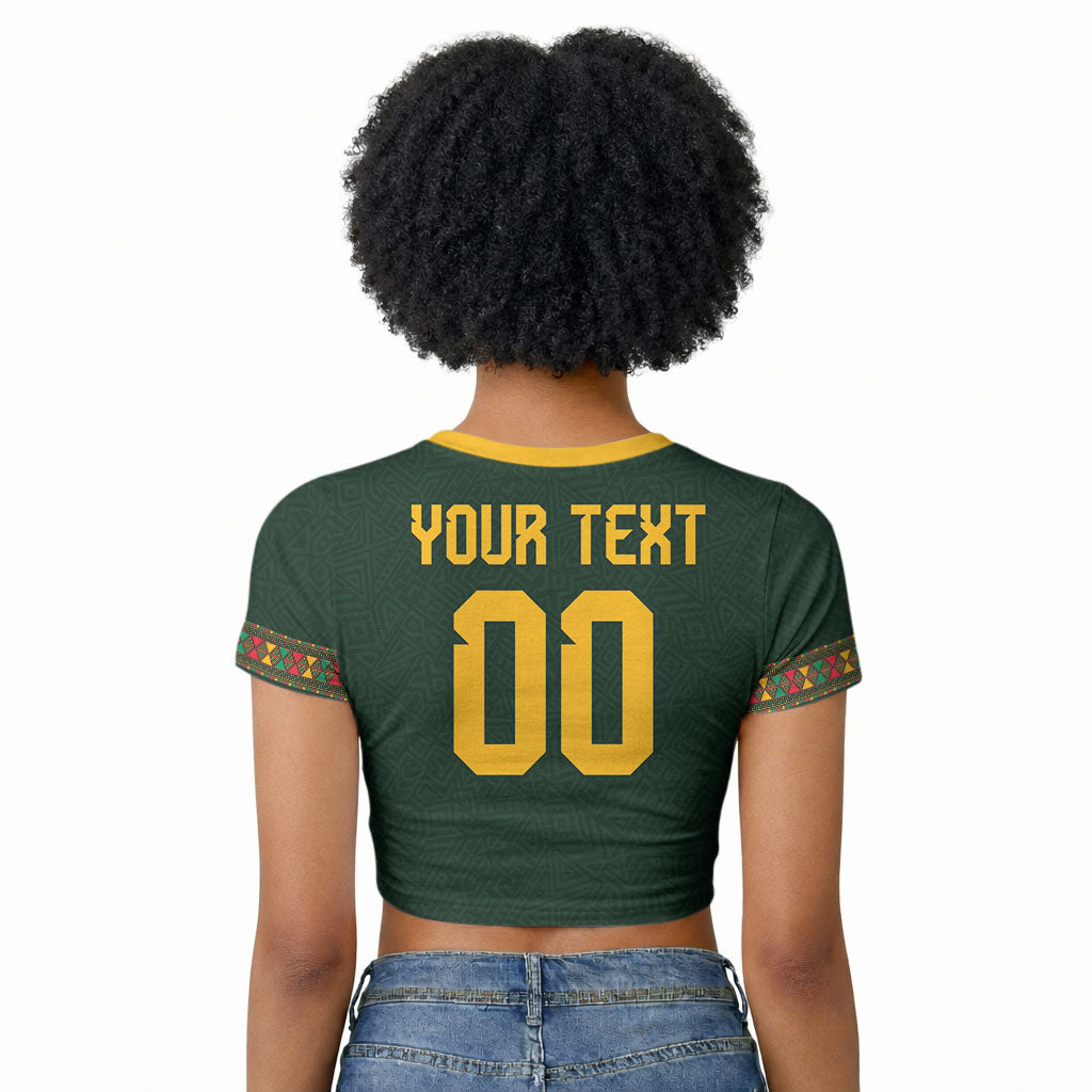 Custom Senegal 2026 World Football Raglan Cropped T shirt Lions of Teranga Go Champions