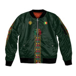 Custom Senegal 2026 World Football Sleeve Zip Bomber Jacket Lions of Teranga Go Champions