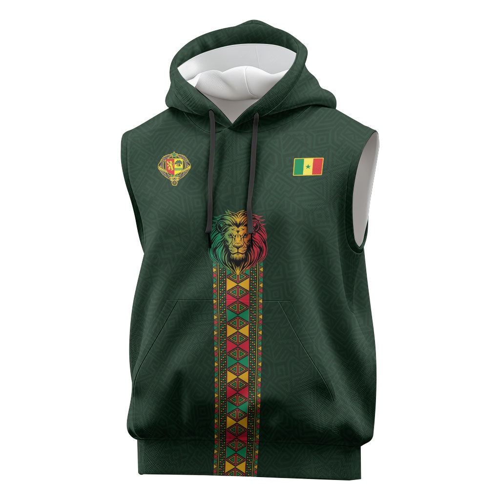 Custom Senegal 2026 World Football Sleeveless Hoodie Lions of Teranga Go Champions
