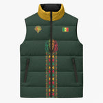Custom Senegal 2026 World Football Sleeveless Puffer Jacket Lions of Teranga Go Champions