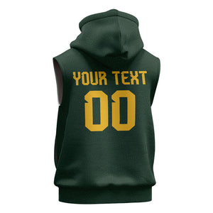 Custom Senegal 2026 World Football Sleeveless Zip Hoodie Lions of Teranga Go Champions