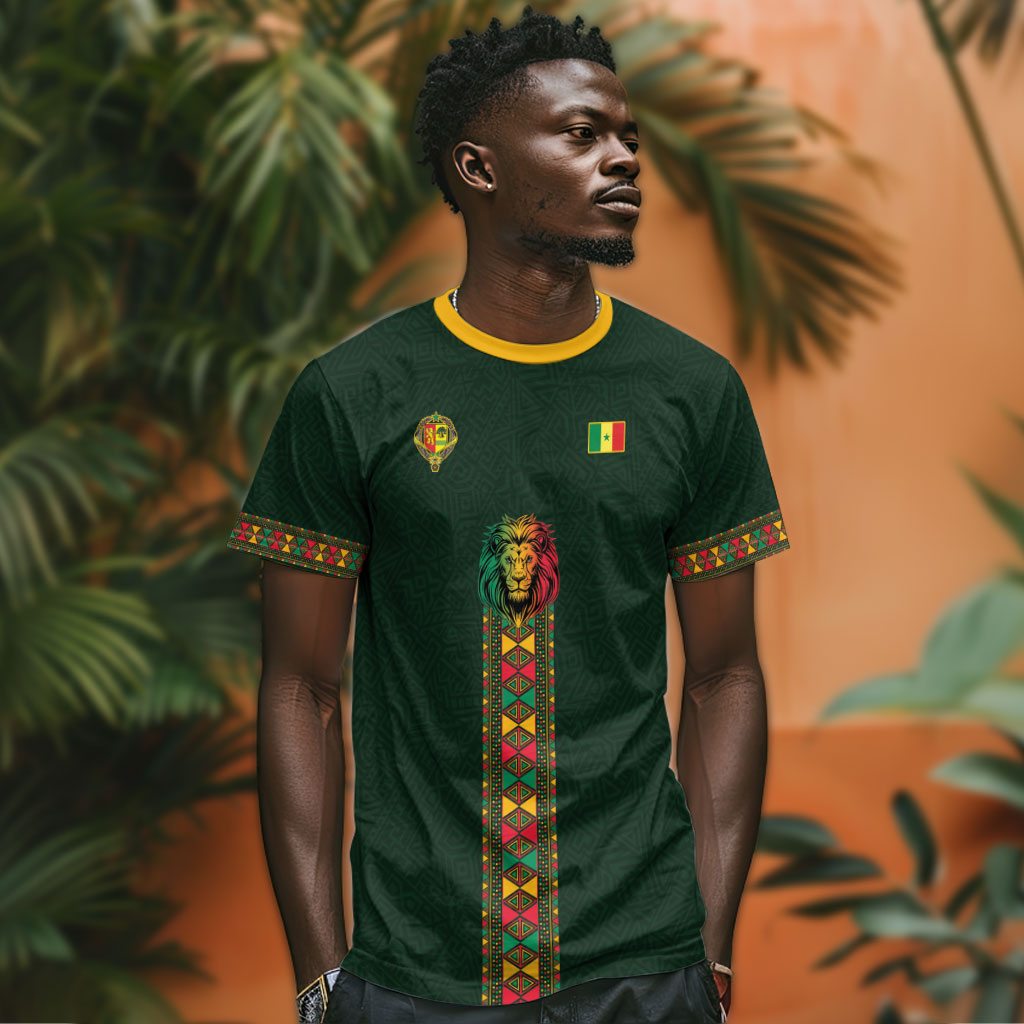 Custom Senegal 2026 World Football T shirt Lions of Teranga Go Champions