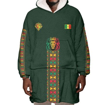 Custom Senegal 2026 World Football Wearable Blanket Hoodie Lions of Teranga Go Champions