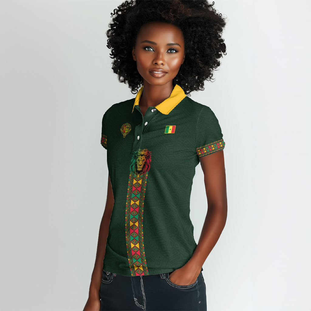Custom Senegal 2026 World Football Women Polo Shirt Lions of Teranga Go Champions