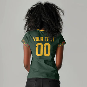Custom Senegal 2026 World Football Women V-Neck T-Shirt Lions of Teranga Go Champions