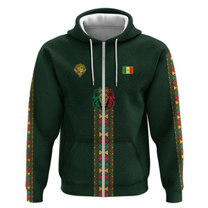 Custom Senegal 2026 World Football Zip Hoodie Lions of Teranga Go Champions