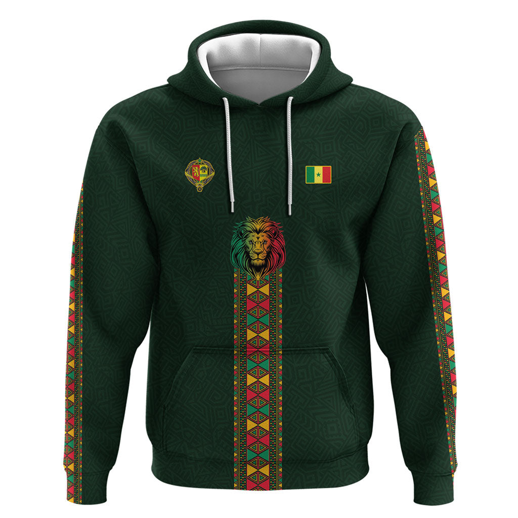 Custom Senegal 2026 World Football Zip Hoodie Lions of Teranga Go Champions
