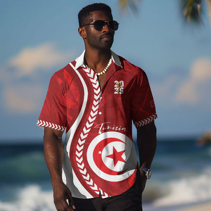 Custom Tunisia 2026 World Football Hawaiian Shirt Eagles of Carthage Go Champions