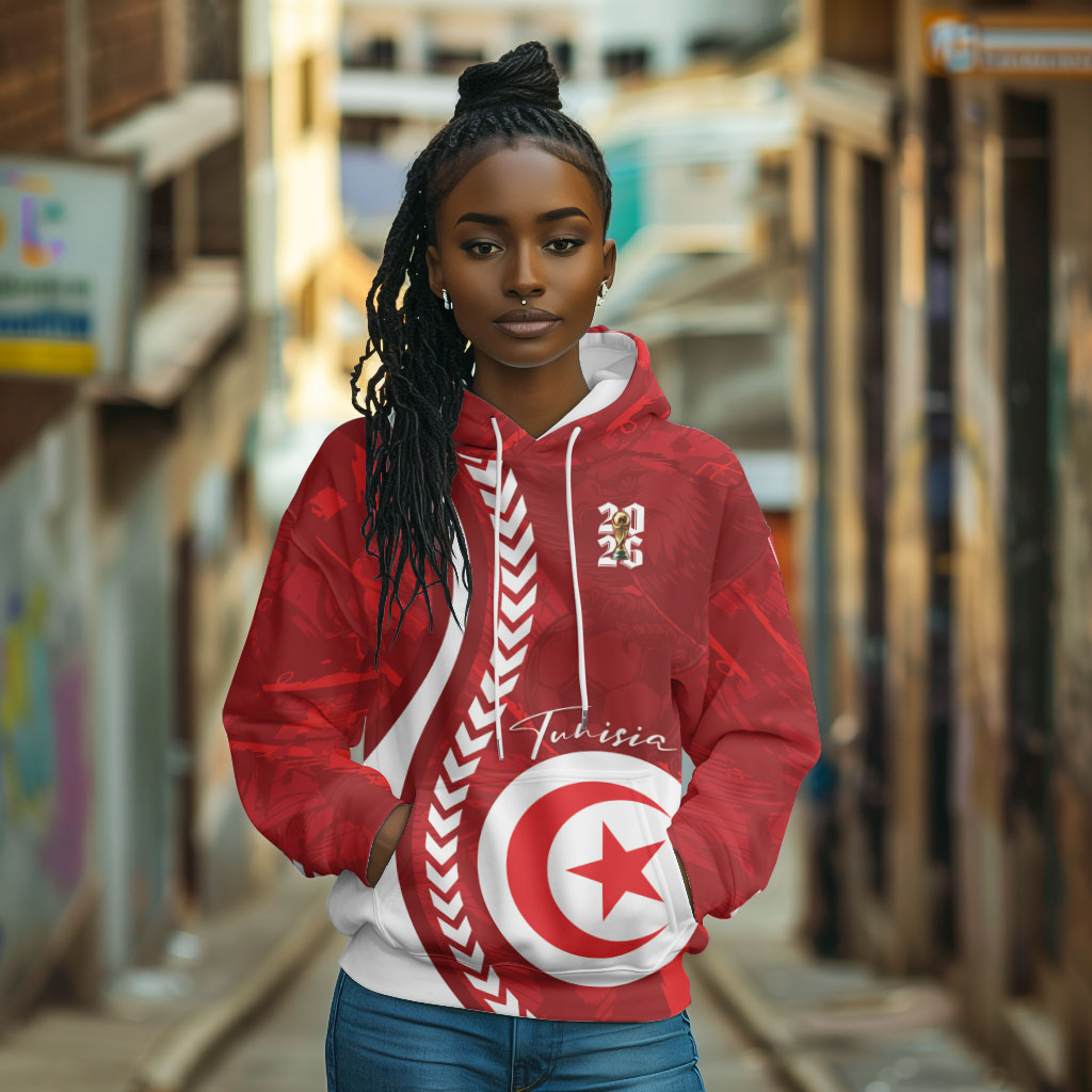 Custom Tunisia 2026 World Football Hoodie Eagles of Carthage Go Champions