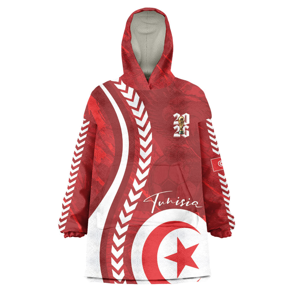 Custom Tunisia 2026 World Football Kid Wearable Blanket Hoodie Eagles of Carthage Go Champions