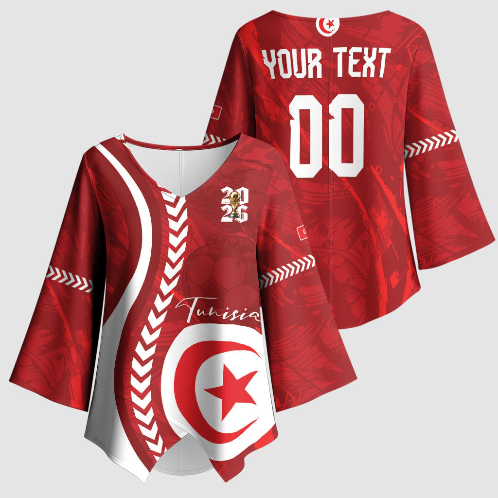 Custom Tunisia 2026 World Football Kimono Sleeve Blouse Eagles of Carthage Go Champions