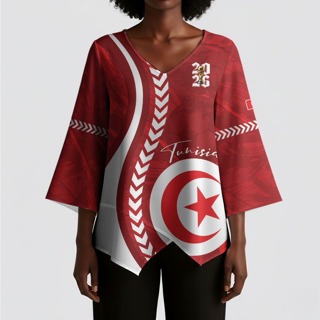 Custom Tunisia 2026 World Football Kimono Sleeve Blouse Eagles of Carthage Go Champions