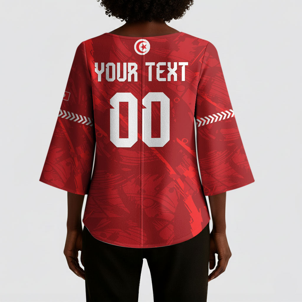 Custom Tunisia 2026 World Football Kimono Sleeve Blouse Eagles of Carthage Go Champions