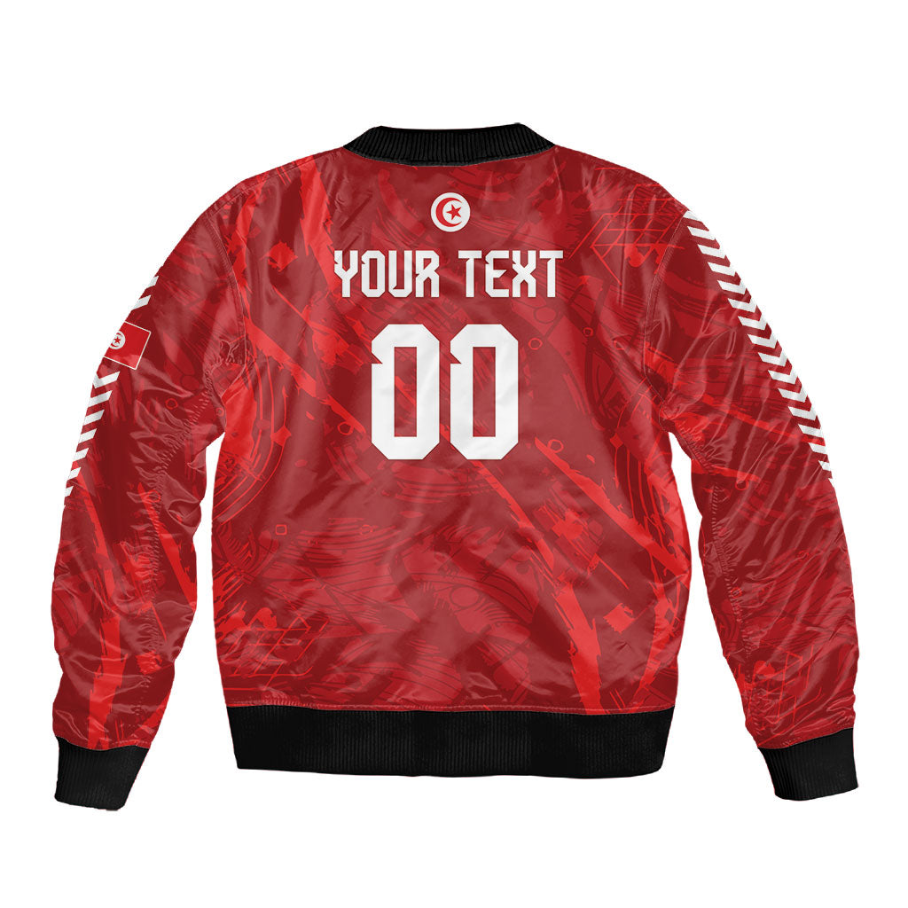 Custom Tunisia 2026 World Football Sleeve Zip Bomber Jacket Eagles of Carthage Go Champions