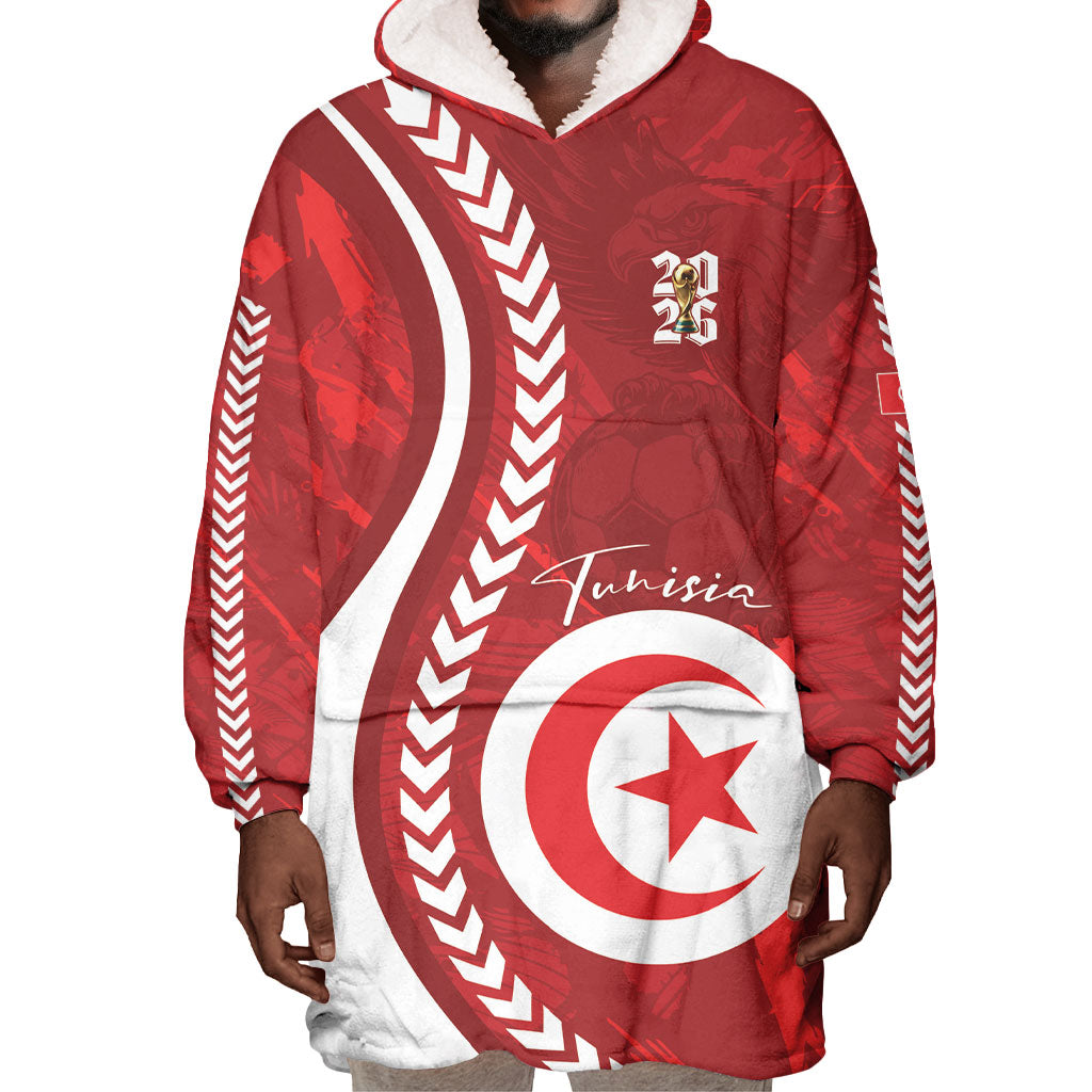 Custom Tunisia 2026 World Football Wearable Blanket Hoodie Eagles of Carthage Go Champions