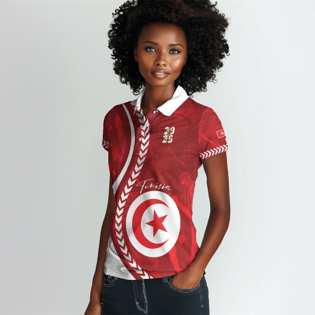Custom Tunisia 2026 World Football Women Polo Shirt Eagles of Carthage Go Champions