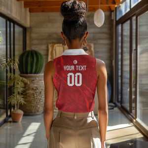 Custom Tunisia 2026 World Football Women Sleeveless Polo Shirt Eagles of Carthage Go Champions