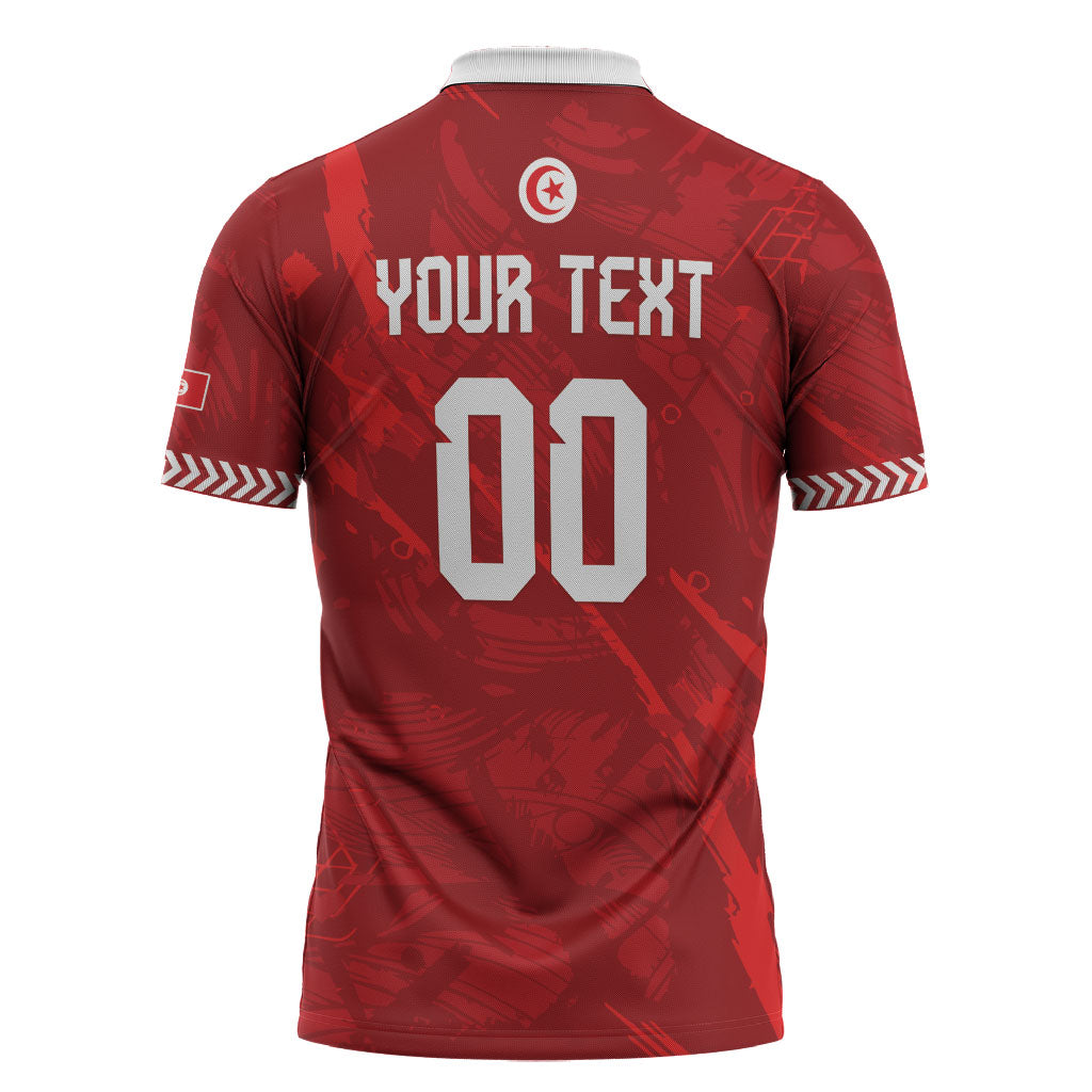 Custom Tunisia 2026 World Football Zipper Polo Shirt Eagles of Carthage Go Champions
