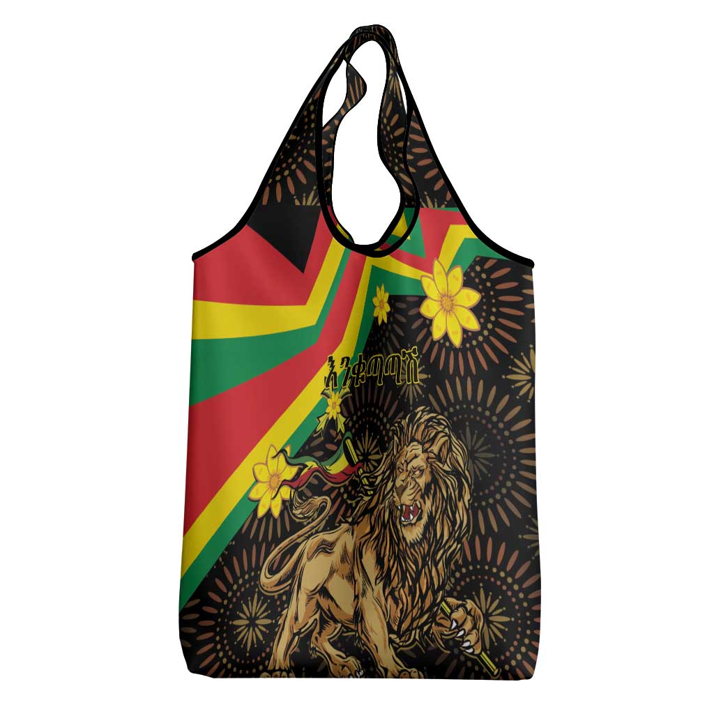 Enkutatash Ethiopia New Year Grocery Bag Lion of Judah Adey Abeba Flower
