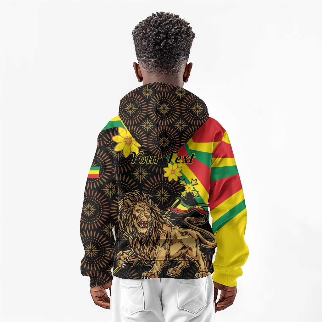 Enkutatash Ethiopia New Year Kid Hoodie Lion of Judah Adey Abeba Flower