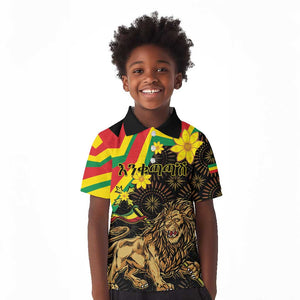 Enkutatash Ethiopia New Year Kid Polo Shirt Lion of Judah Adey Abeba Flower