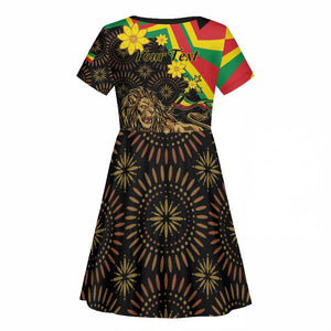 Enkutatash Ethiopia New Year Kid Short Sleeve Dress Lion of Judah Adey Abeba Flower