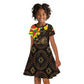 Enkutatash Ethiopia New Year Kid Short Sleeve Dress Lion of Judah Adey Abeba Flower