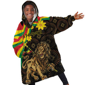 Enkutatash Ethiopia New Year KId Wearable Blanket Hoodie Lion of Judah Adey Abeba Flower