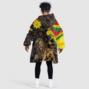 Enkutatash Ethiopia New Year KId Wearable Blanket Hoodie Lion of Judah Adey Abeba Flower