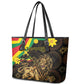 Enkutatash Ethiopia New Year Leather Tote Bag Lion of Judah Adey Abeba Flower