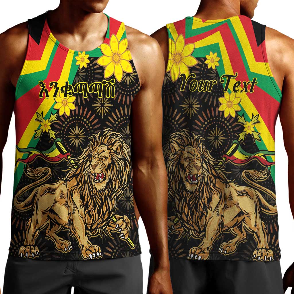 Enkutatash Ethiopia New Year Men Tank Top Lion of Judah Adey Abeba Flower