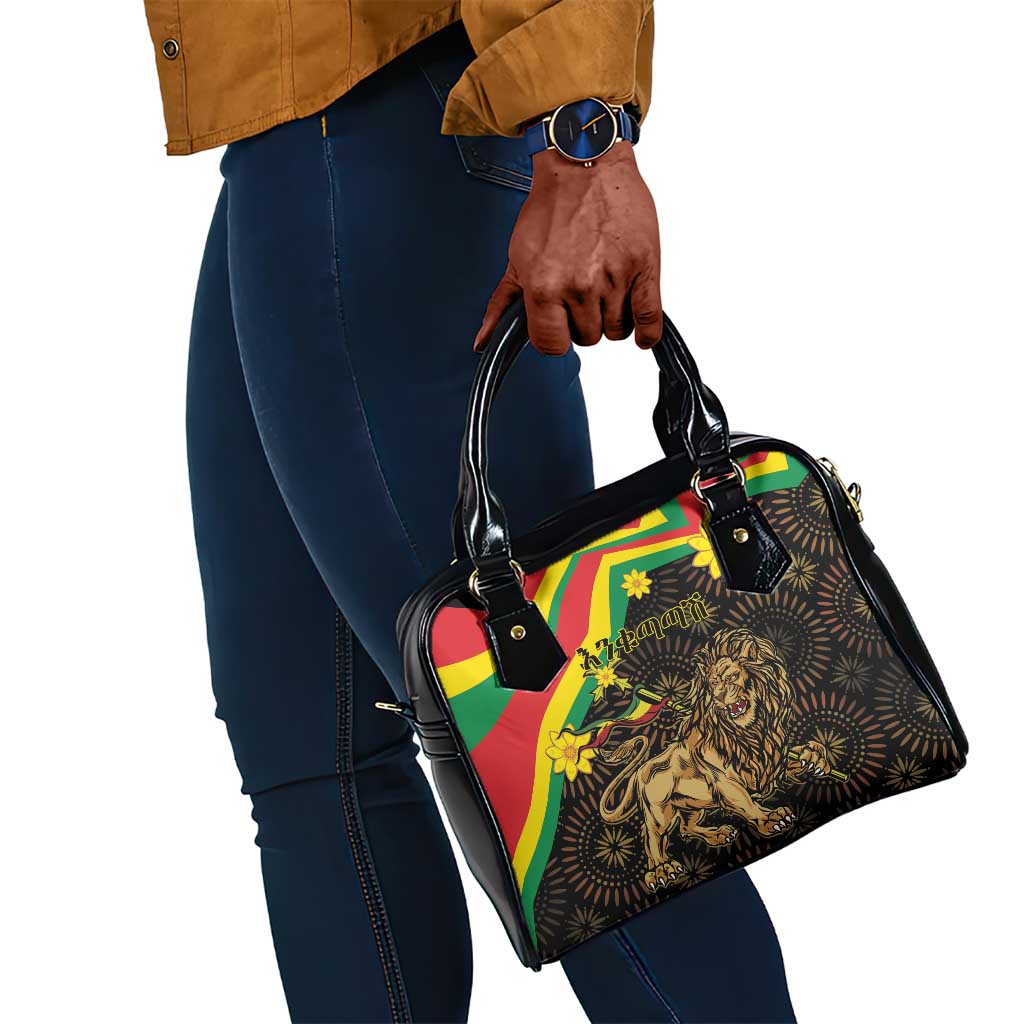 Enkutatash Ethiopia New Year Shoulder Handbag Lion of Judah Adey Abeba Flower