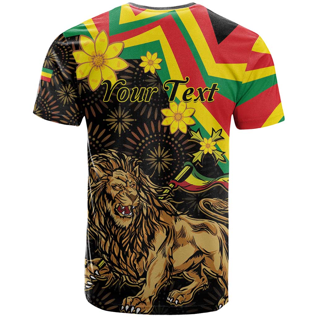 Enkutatash Ethiopia New Year T shirt Lion of Judah Adey Abeba Flower