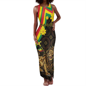 Enkutatash Ethiopia New Year Tank Maxi Dress Lion of Judah Adey Abeba Flower