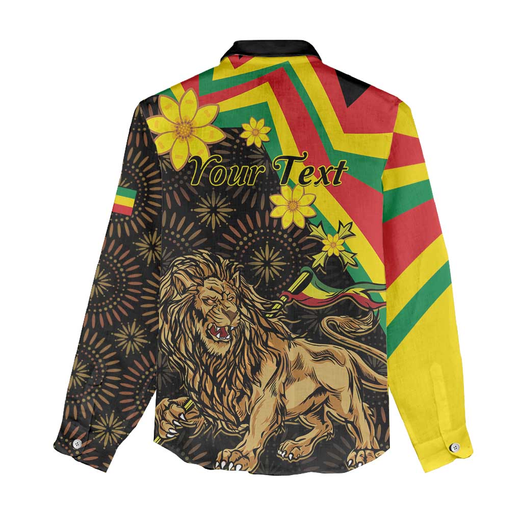 Enkutatash Ethiopia New Year Women Casual Shirt Lion of Judah Adey Abeba Flower LT01