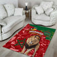 Morocco Independence Day Area Rug with Barbary Lion and Moussier's Redstart