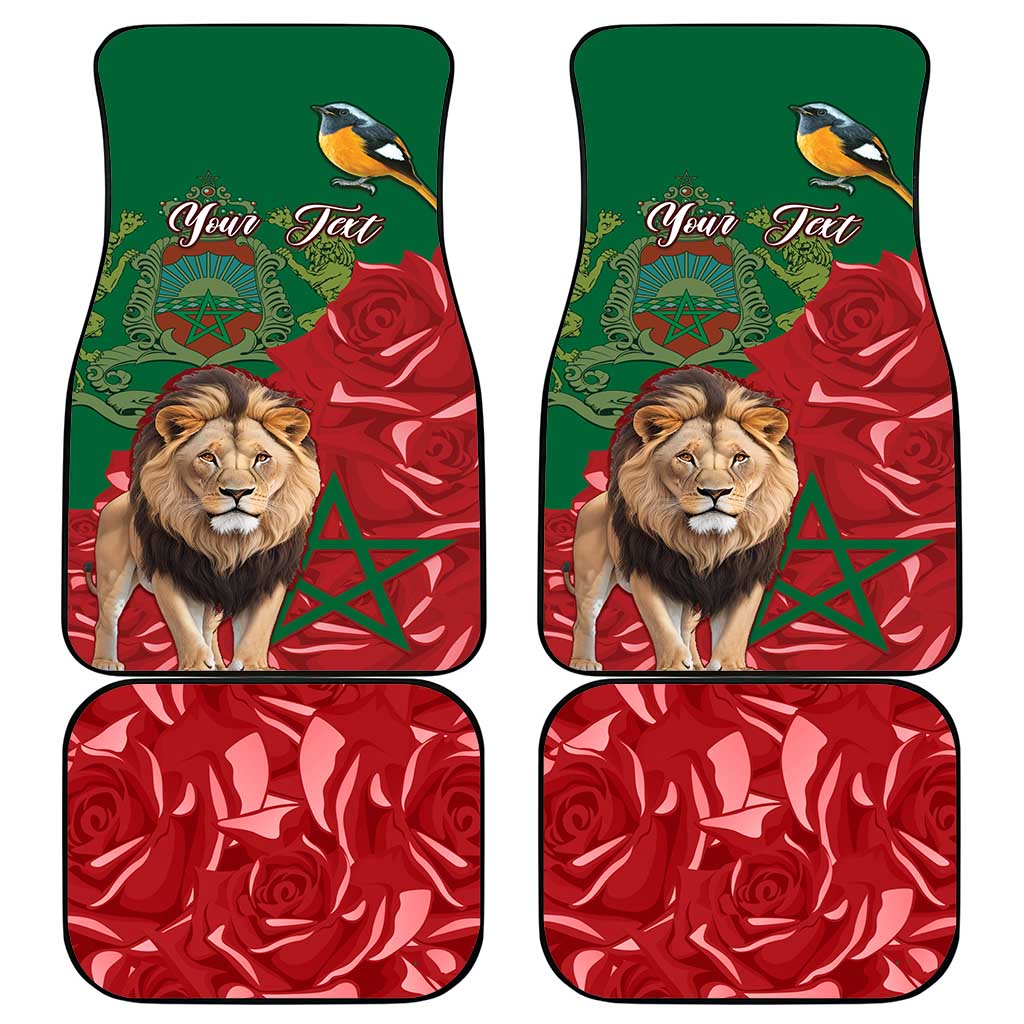 Morocco Independence Day Car Mats with Barbary Lion and Moussier's Redstart