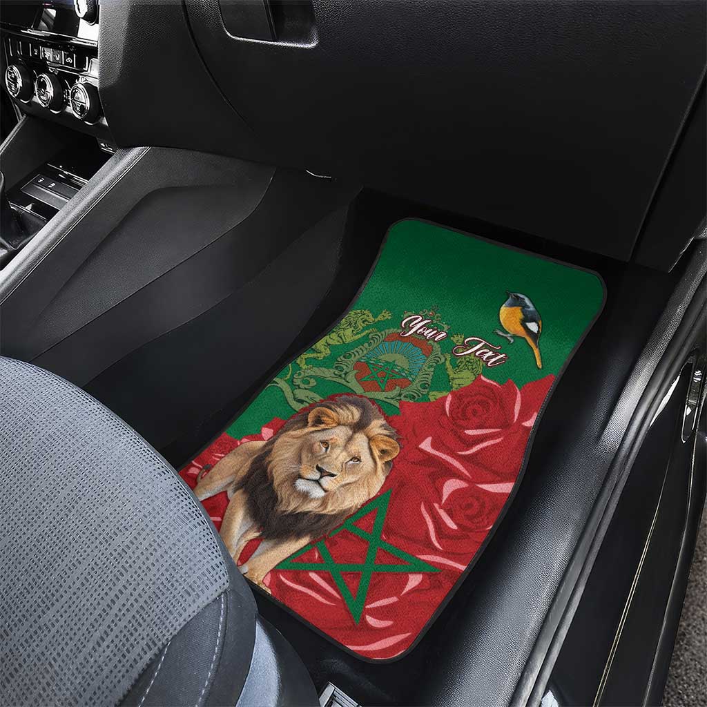Morocco Independence Day Car Mats with Barbary Lion and Moussier's Redstart