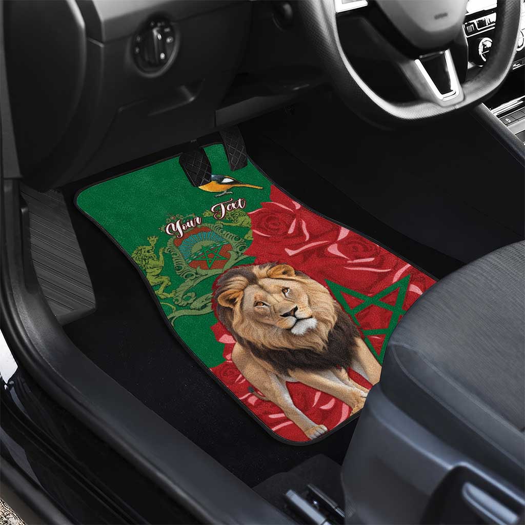 Morocco Independence Day Car Mats with Barbary Lion and Moussier's Redstart